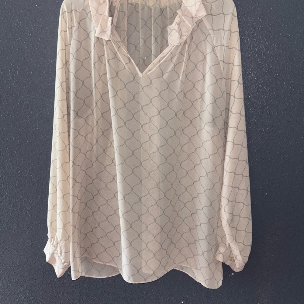 GAP Cream Blouse with Geometric Pattern